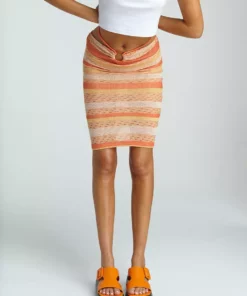 New Girl Order MULTI ORANGE CUT AND SEW HALTER DRESS NEW IN