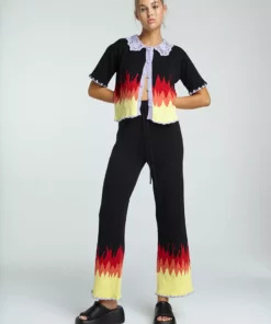 New Girl Order FLAME CROCHET SHIRT