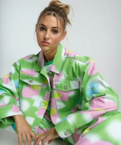 New Girl Order FLOWER SKY DENIM JACKET NEW IN