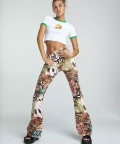 New Girl Order Y2K JUNGLE DENIM FLARES