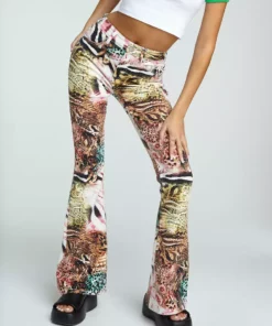New Girl Order Y2K JUNGLE DENIM FLARES