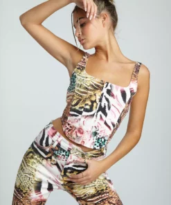 New Girl Order Y2K JUNGLE DENIM CORSET NEW IN