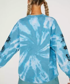 New Girl Order Tops TIE DYE ETCHED GRAPHIC SWEAT