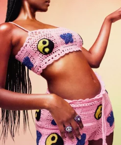 New Girl Order NEW IN YIN YANG CROCHET SHORT