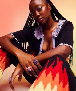 New Girl Order FLAME CROCHET SHIRT