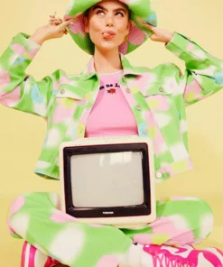 New Girl Order FLOWER SKY DENIM JACKET NEW IN