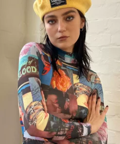 New Girl Order BERET WITH FUTURE FANTASY BADGE - YELLOW Tops