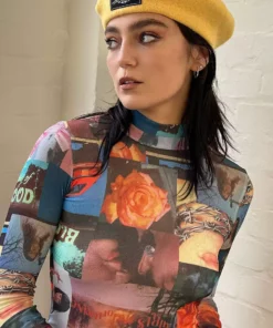 New Girl Order BERET WITH FUTURE FANTASY BADGE - YELLOW Tops