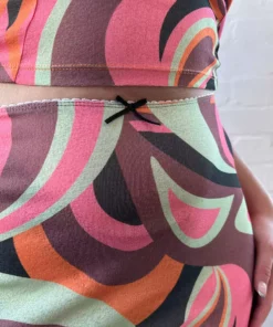 New Girl Order 70S MIDI SLIT SIDE SKIRT WITH BOW NEW IN