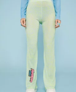 New Girl Order Tops POWERPUFF GIRLS LEOPARD PRINT FLARES - GREEN