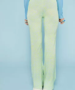 New Girl Order Tops POWERPUFF GIRLS LEOPARD PRINT FLARES - GREEN