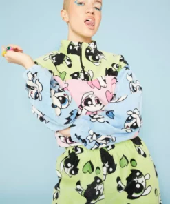 New Girl Order POWERPUFF GIRLS COLOUR BLOCK FLEECE 1/4 ZIP Tops