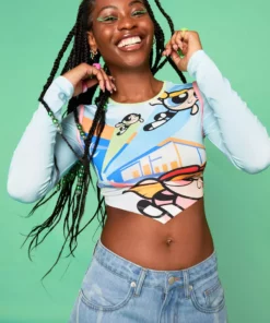 New Girl Order POWERPUFF GIRLS AOP OPEN BACK LS TOP