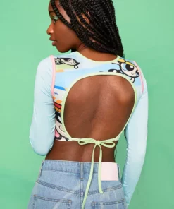 New Girl Order POWERPUFF GIRLS AOP OPEN BACK LS TOP