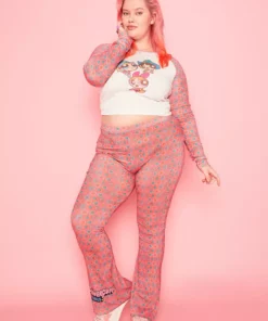 New Girl Order POWERPUFF GIRLS AOP FLARES CURVE - RED