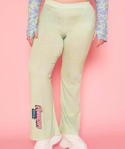 New Girl Order POWERPUFF GIRLS LEOPARD PRINT FLARES CURVE - GREEN Tops