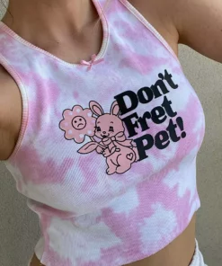 New Girl Order DON'T FRET PET CAMI TIE DYE TOP