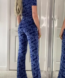 New Girl Order VELOUR BOILERSUIT BLUE Tops