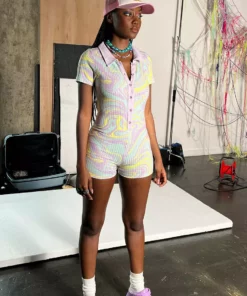 New Girl Order NEW IN MULTI SWIRL PRINT ROMPER