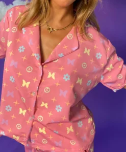 New Girl Order BUTTERFLY MONOGRAM WOVEN SHIRT