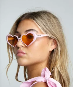 New Girl Order NEW IN SQUASHED HEART SUNGLASSES WITH ORANGE LENS