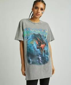 New Girl Order HEDONIST WASHED OVERSIZED TEE Tops