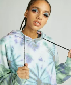 New Girl Order Tops Circle Tie Dye Hoodie