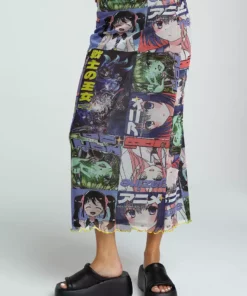New Girl Order ANIME MESH MAXI SKIRT NEW IN