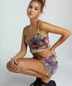 New Girl Order NEW IN MESH CO-ORD ANIME CAMI