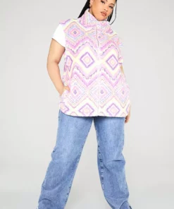 New Girl Order Sleeveless Aztec Borg Curve Tops