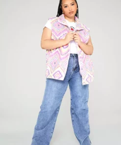 New Girl Order Sleeveless Aztec Borg Curve Tops