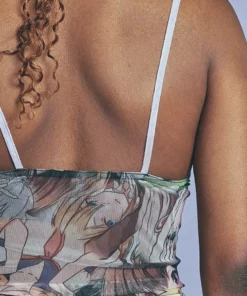 New Girl Order MESH CAMI WITH LILAC TRIM NEW IN