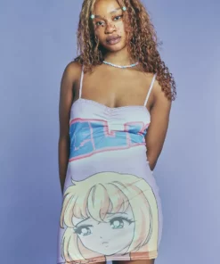 New Girl Order ANIME MESH LACE TRIM DRESS NEW IN