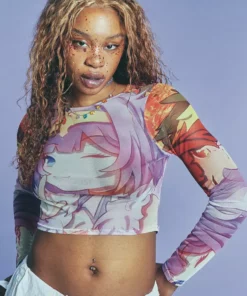 New Girl Order ANIME MESH LONG SLEEVE TOP NEW IN