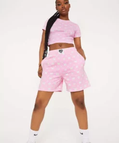 New Girl Order BUTTERFLY MONOGRAM LOGO SHORTS