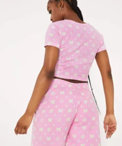 New Girl Order BUTTERFLY MONOGRAM LOGO SHORTS