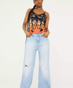 New Girl Order FLAME ROSE CAMI TOP