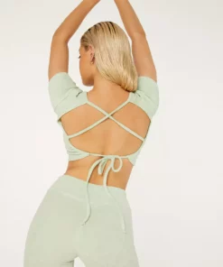 New Girl Order TOWELLING BACKLESS CROP TOP Swimwear