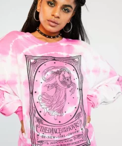 New Girl Order Opera Lady Tie Dye Long Sleeve Tee Pink Tops