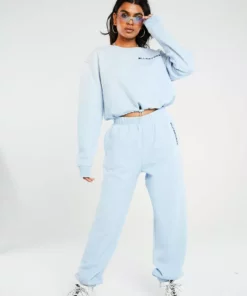 New Girl Order Kanji Blue Crop Sweat Tops