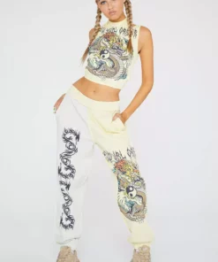 New Girl Order Yin Yang Dragon Cut Out Top