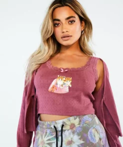 New Girl Order Tie Cropped Cardigan Tops