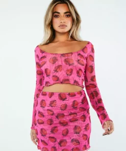 New Girl Order STRAWBERRY MESH TOP Tops