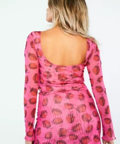 New Girl Order Tops STRAWBERRY MESH MINI SKIRT