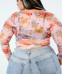 New Girl Order SWEET KITTY MESH TOP CURVE Tops