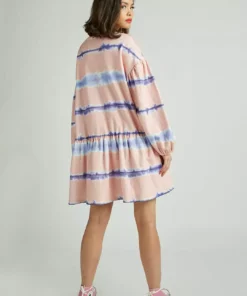 New Girl Order Tops Tie Dye Striped Sweatshirt Dress