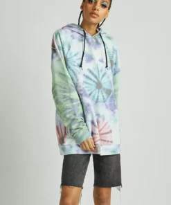 New Girl Order Tops Circle Tie Dye Hoodie