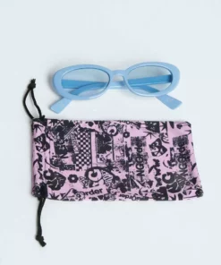 New Girl Order NEW IN OVAL SUNGLASSES IN COLOURDRENCH BABY BLUE