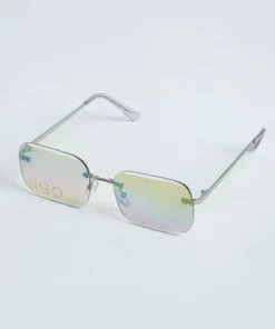 New Girl Order DIAMANTE SUNGLASSES WITH RAINBOW MIRROR LENS NEW IN