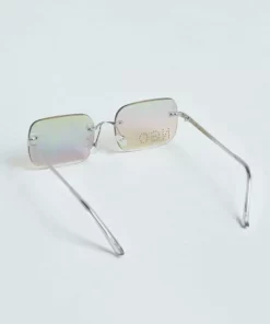 New Girl Order DIAMANTE SUNGLASSES WITH RAINBOW MIRROR LENS NEW IN